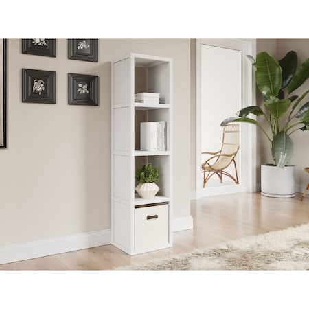 John Louis Home Solid Wood 4 Tall Cube Organizer White JLH-4CT-W